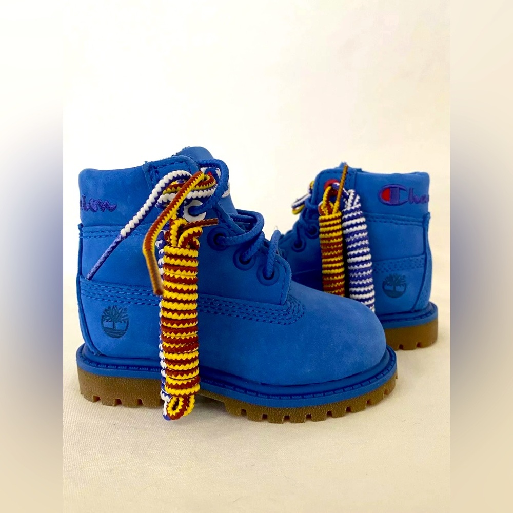 Timberland x Champion Premium WATERPROOF BLUE BOOTS US KIDS Sz 4 NEW No Tag